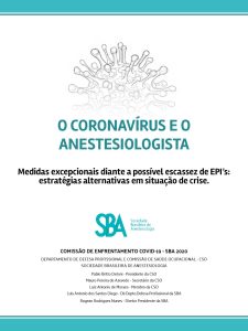 Medidas excepcionais diante a possível escassez de EPI’s: Estratégias alternativas em situação de crise.