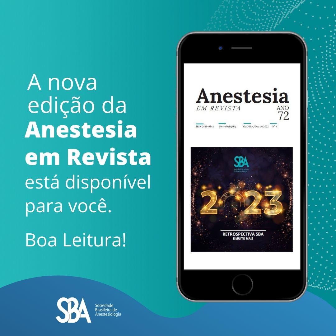 A nova edição da Anestesia em Revista está disponível