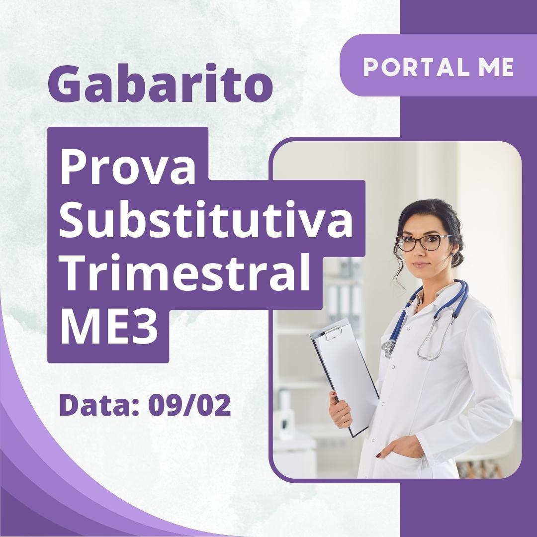 Gabarito Prova Substitutiva Trimestral ME3