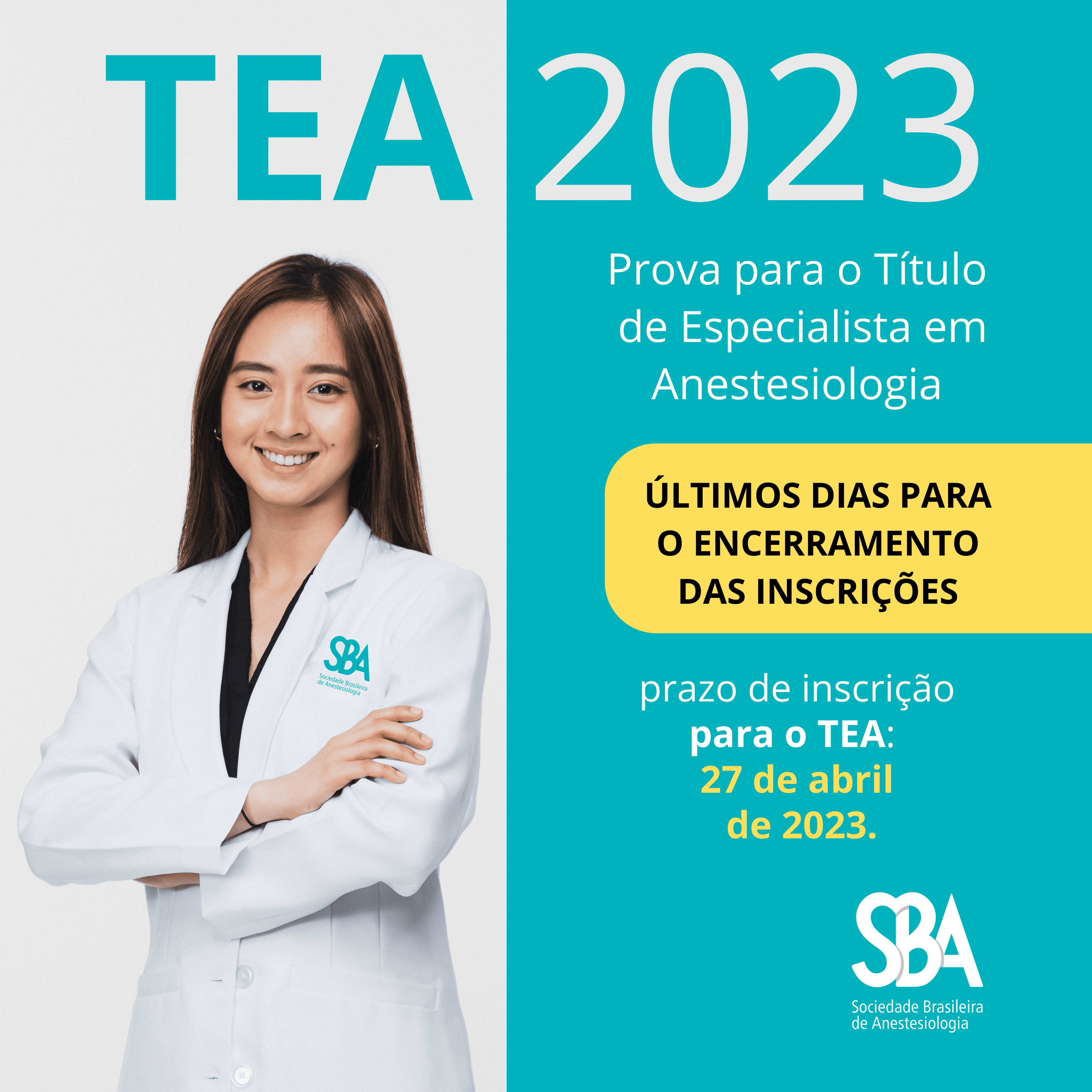  Últimos dias para as inscrições do TEA