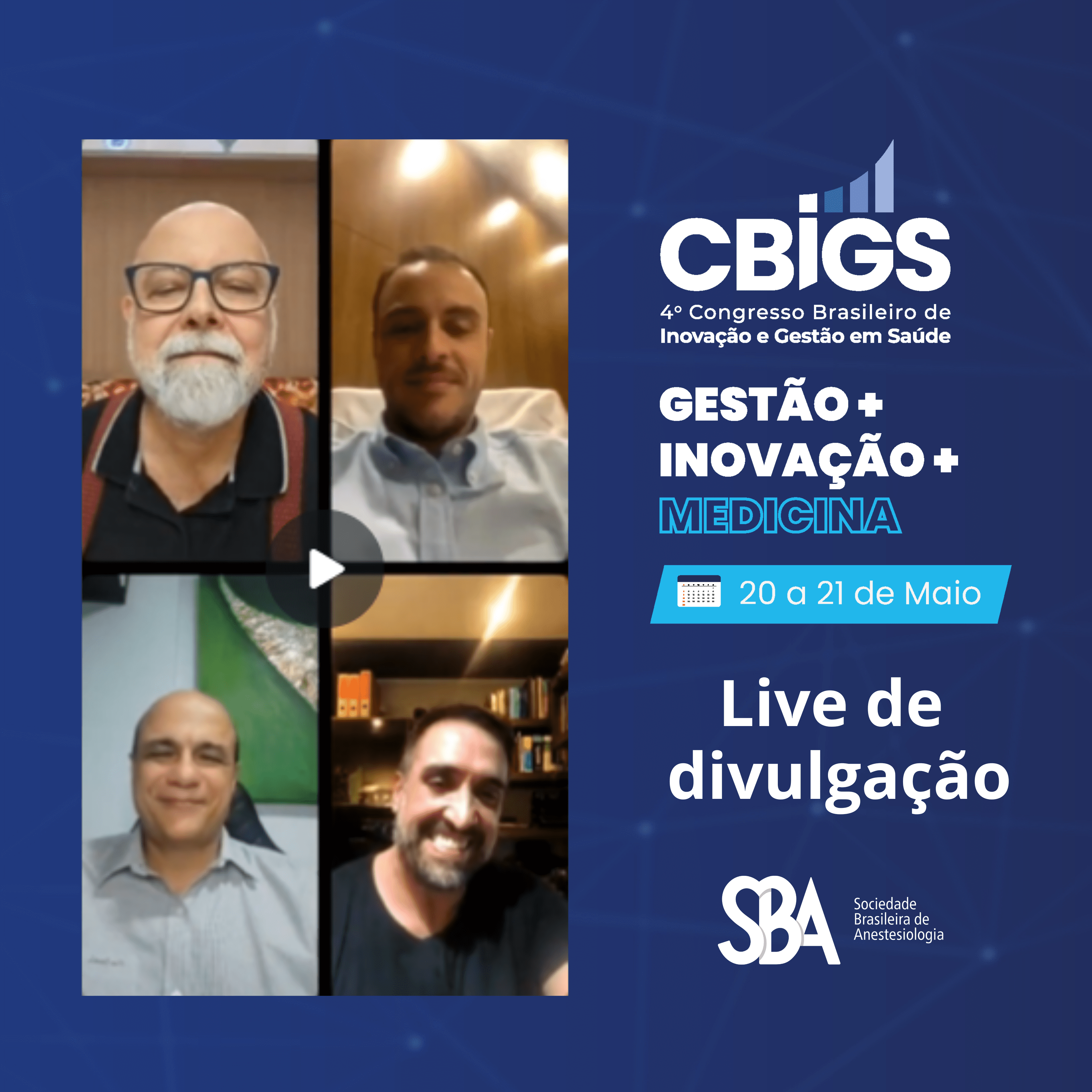 Diretor vice-presidente da SBA participa de live sobre o 4ºCBIGS