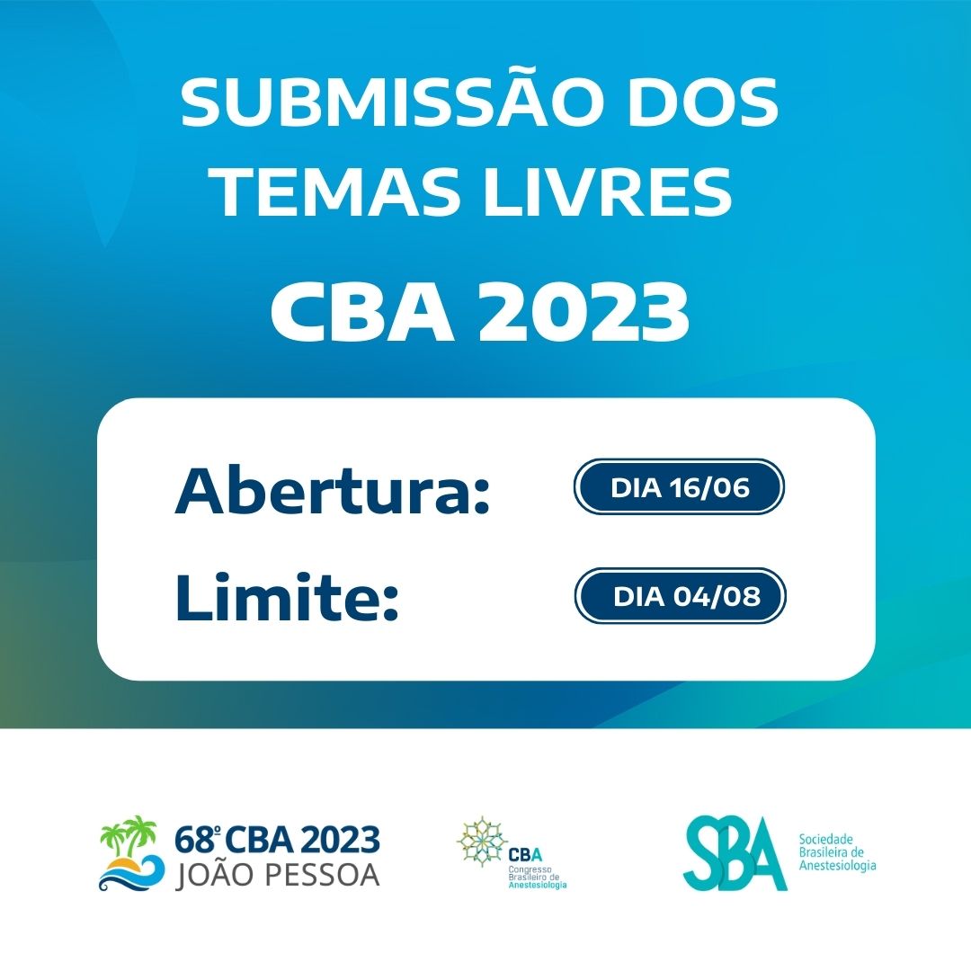 Submissão dos Temas Livres – CBA 2023