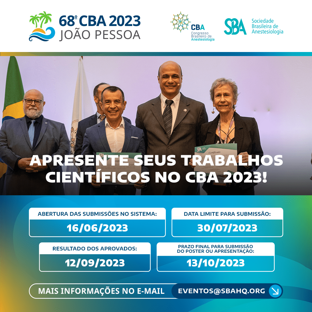 Apresente seus trabalhos científicos no CBA 2023