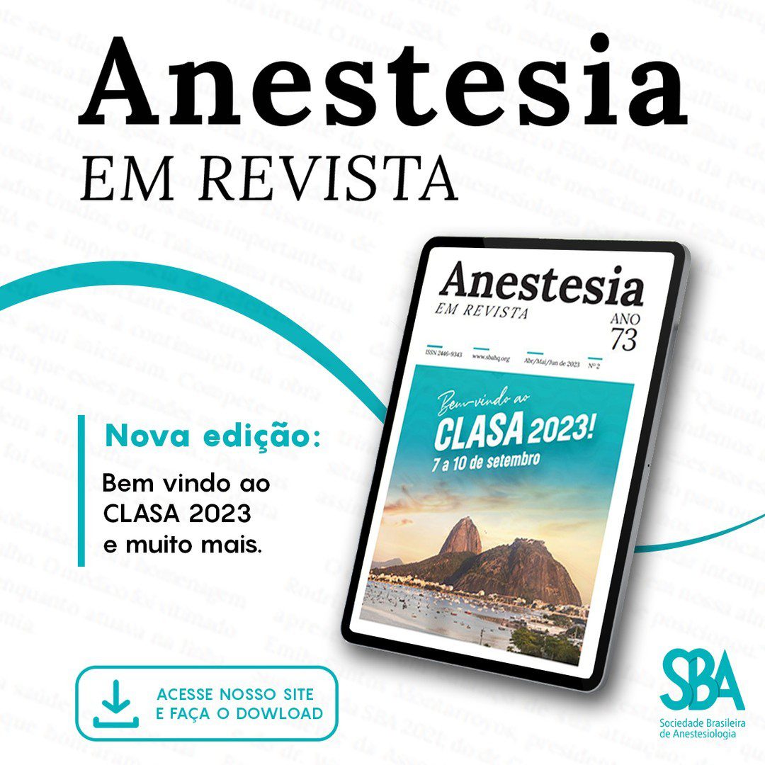 Nova edição da Anestesia em Revista já está disponível