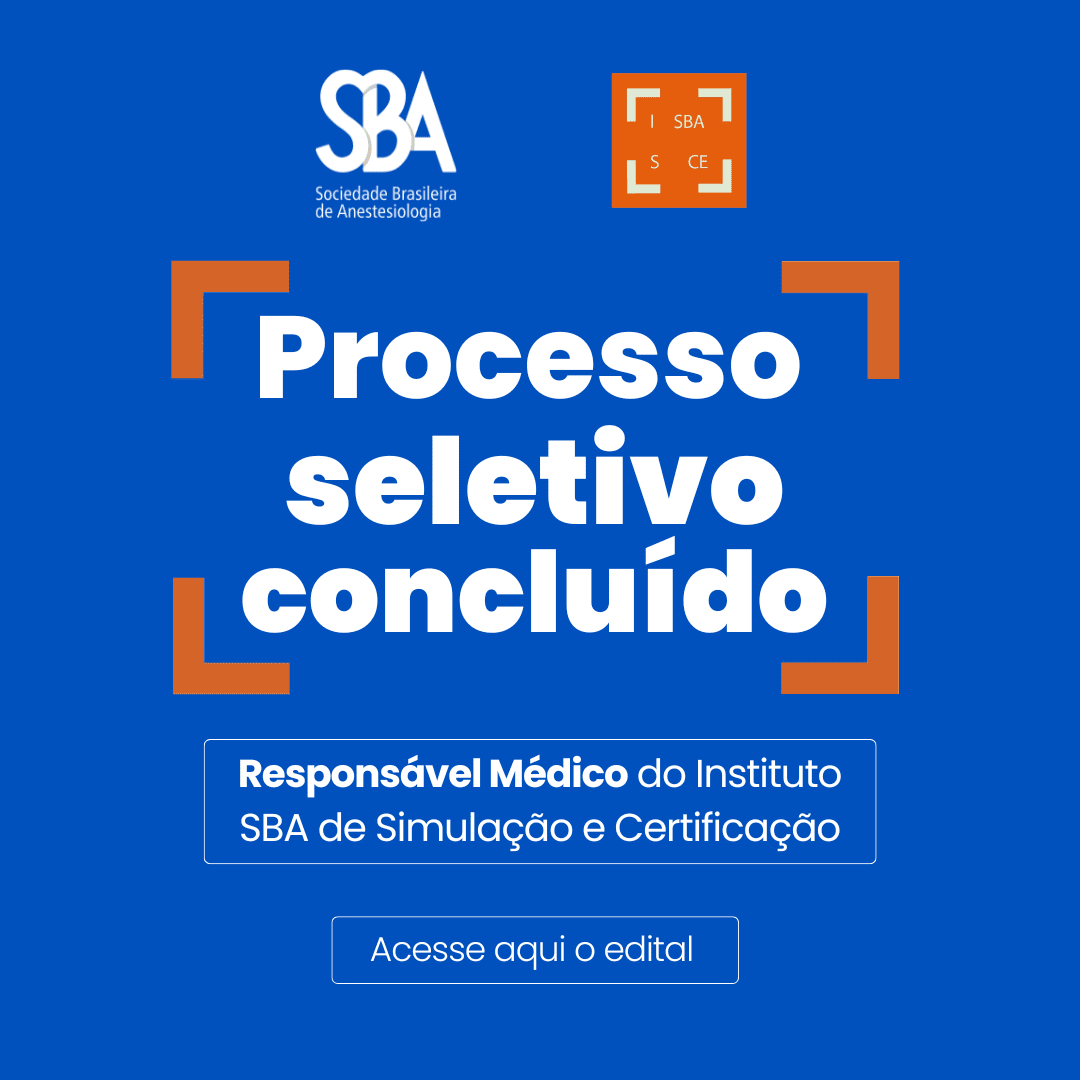 Foi concluído o processo seletivo para a vaga de Responsável Médico do Instituto SBA de Simulação e Certificação