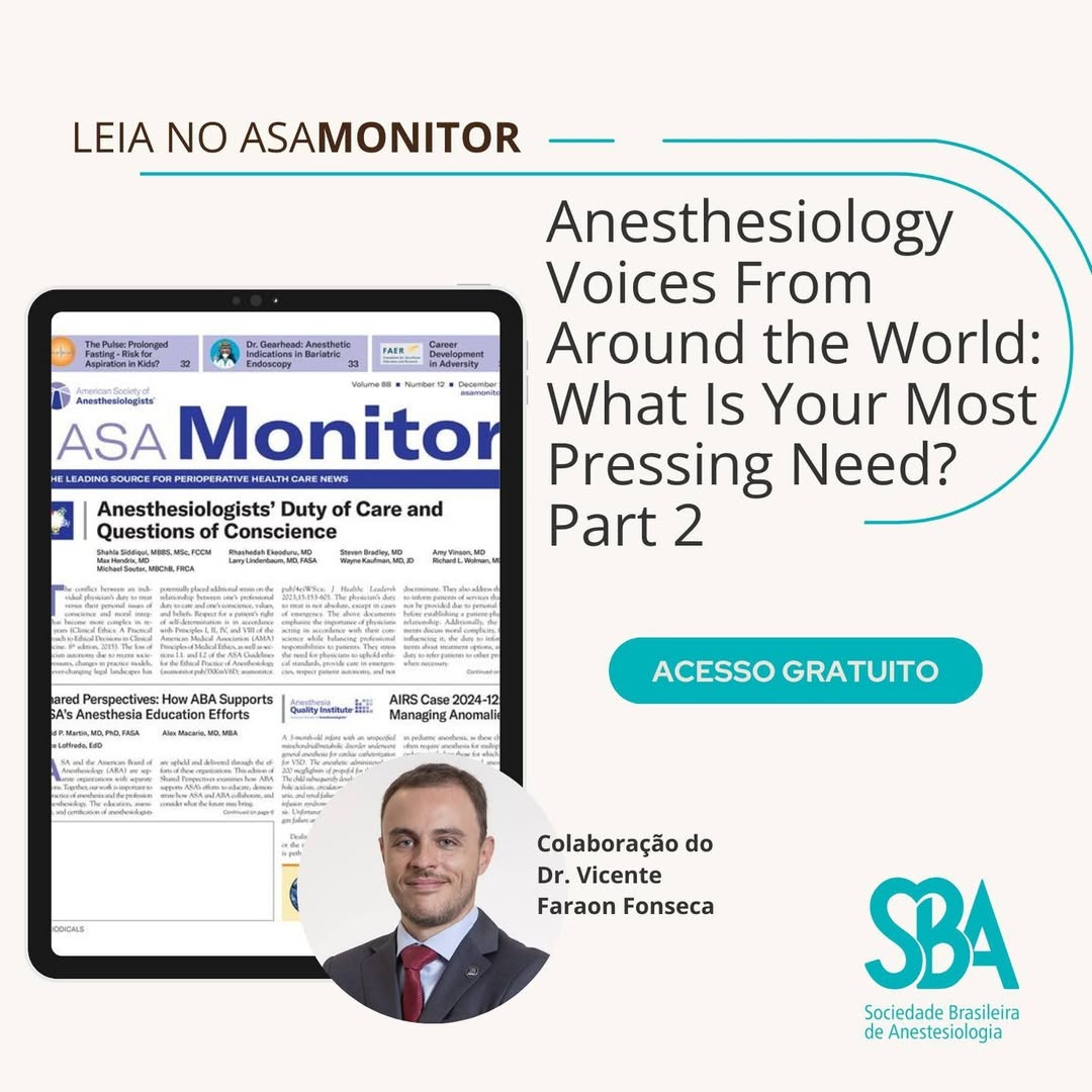 Colaboração do Dr. Vicente Faraon Fonseca no ASA Monitor 