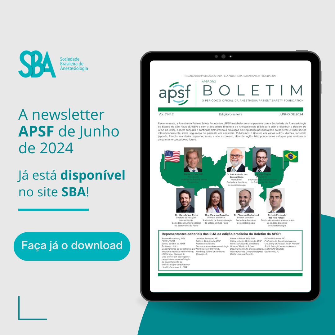 Newsletter de Junho de 2024 do Boletim APSF já disponível no site da SBA