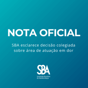 SBA esclarece decisão colegiada sobre área de atuação em dor